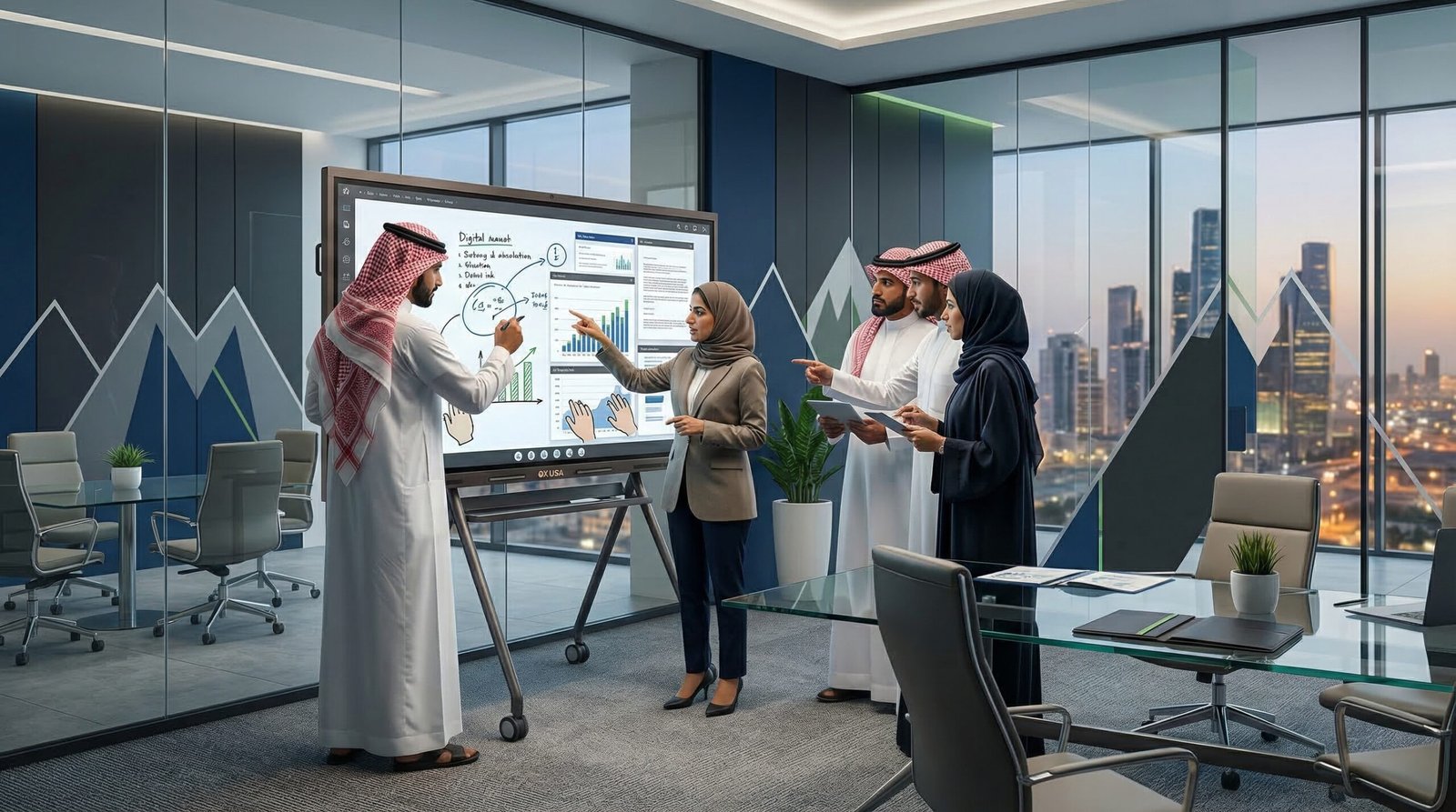 الشاشات التفاعلية في الشركات من شركة ماونتينز بيكس إلكترونيكس Mountains Peaks Electronics